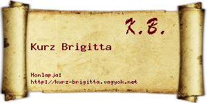 Kurz Brigitta névjegykártya